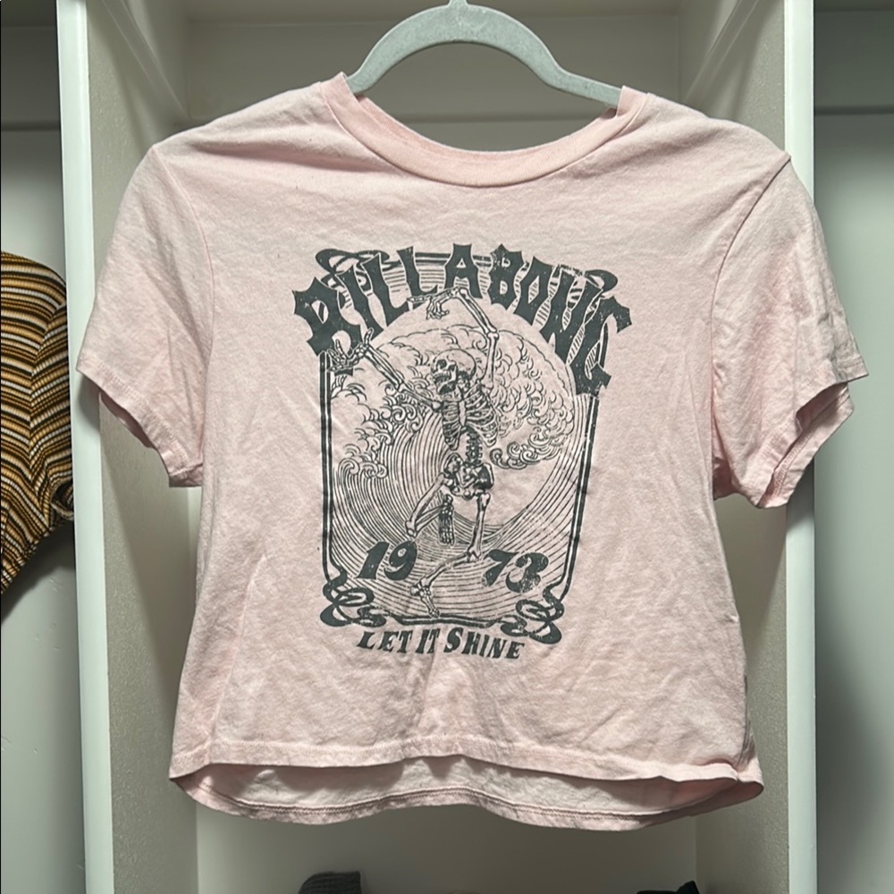 Billabong Light Pink Graphic Crop Top